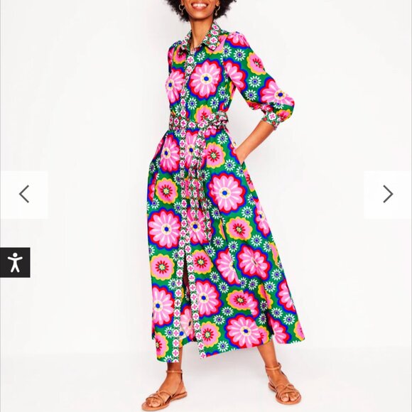 Boden Dresses & Skirts - Boden Clara Floral Shirt Dress Size 6R Green NEW